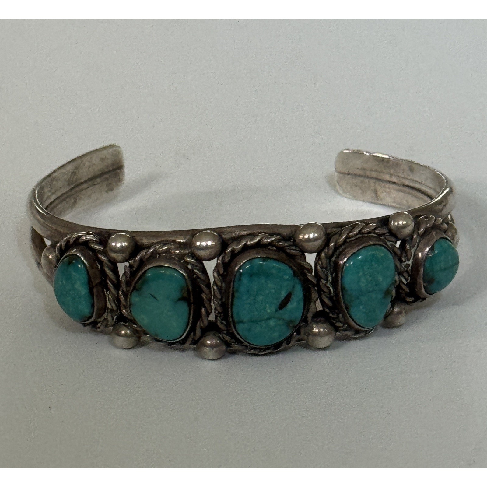 L Kaye Begay Vintage Navajo Sterling Silver Kingman Turquoise Cuff Bracelet 34g
